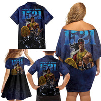 Philippines The First Hero Family Matching Off Shoulder Short Dress and Hawaiian Shirt Lapu Lapu Know Your Roots LT05 - Polynesian Pride