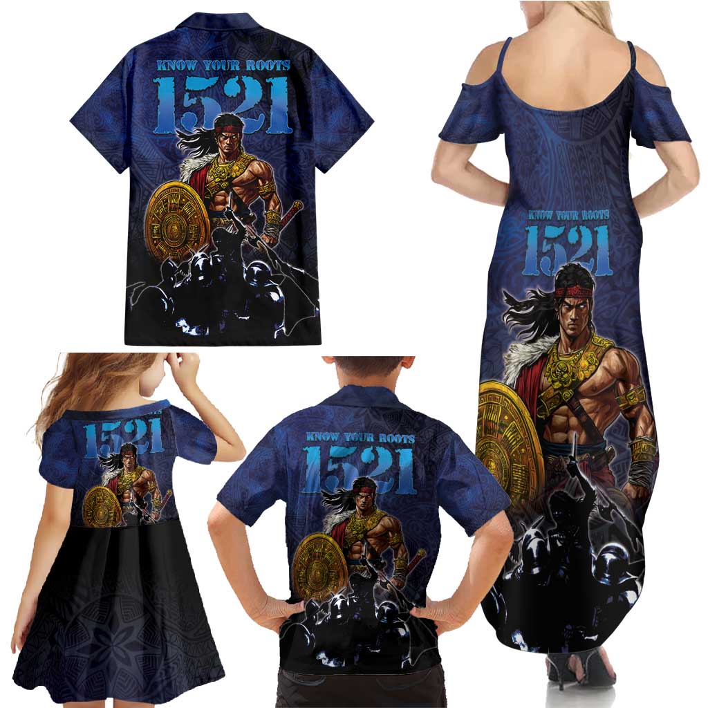 Philippines The First Hero Family Matching Summer Maxi Dress and Hawaiian Shirt Lapu Lapu Know Your Roots LT05 - Polynesian Pride