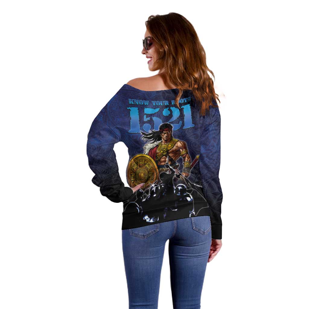Philippines The First Hero Off Shoulder Sweater Lapu Lapu Know Your Roots