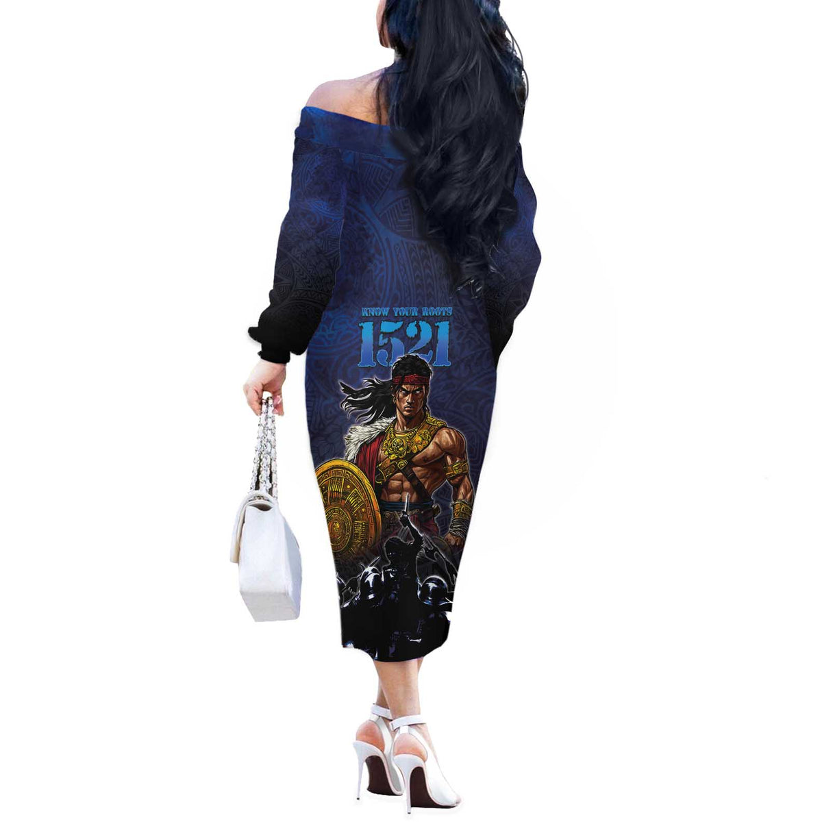Philippines The First Hero Off The Shoulder Long Sleeve Dress Lapu Lapu Know Your Roots
