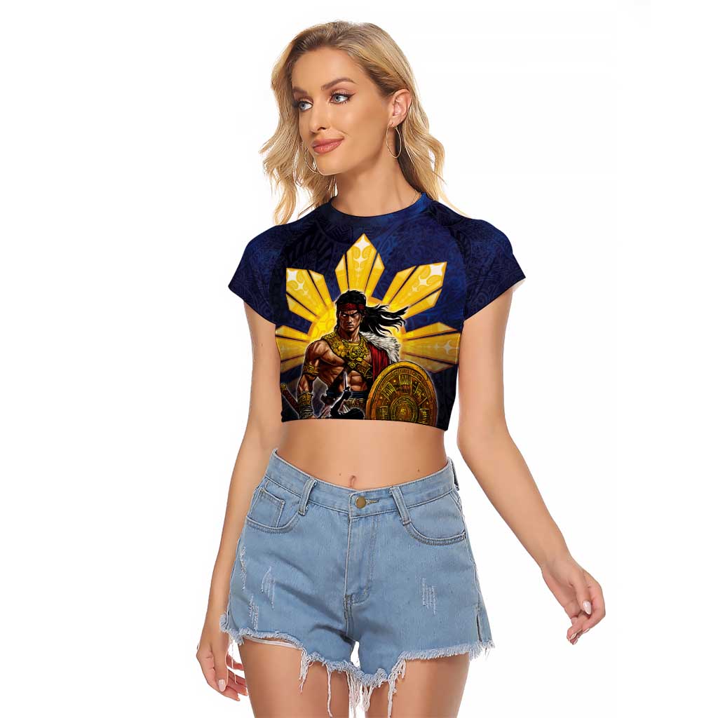 Philippines The First Hero Raglan Cropped T Shirt Lapu Lapu Know Your Roots