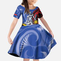 Philippines Lapu-Lapu Family Matching Mermaid Dress and Hawaiian Shirt Proud Of My King LT05 Daughter's Dress Blue - Polynesian Pride