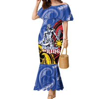 Philippines Lapu-Lapu Family Matching Mermaid Dress and Hawaiian Shirt Proud Of My King LT05 Mom's Dress Blue - Polynesian Pride