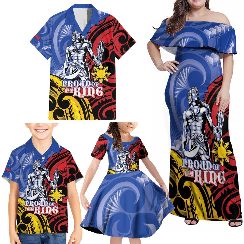 Philippines Lapu-Lapu Family Matching Off Shoulder Maxi Dress and Hawaiian Shirt Proud Of My King LT05 - Polynesian Pride