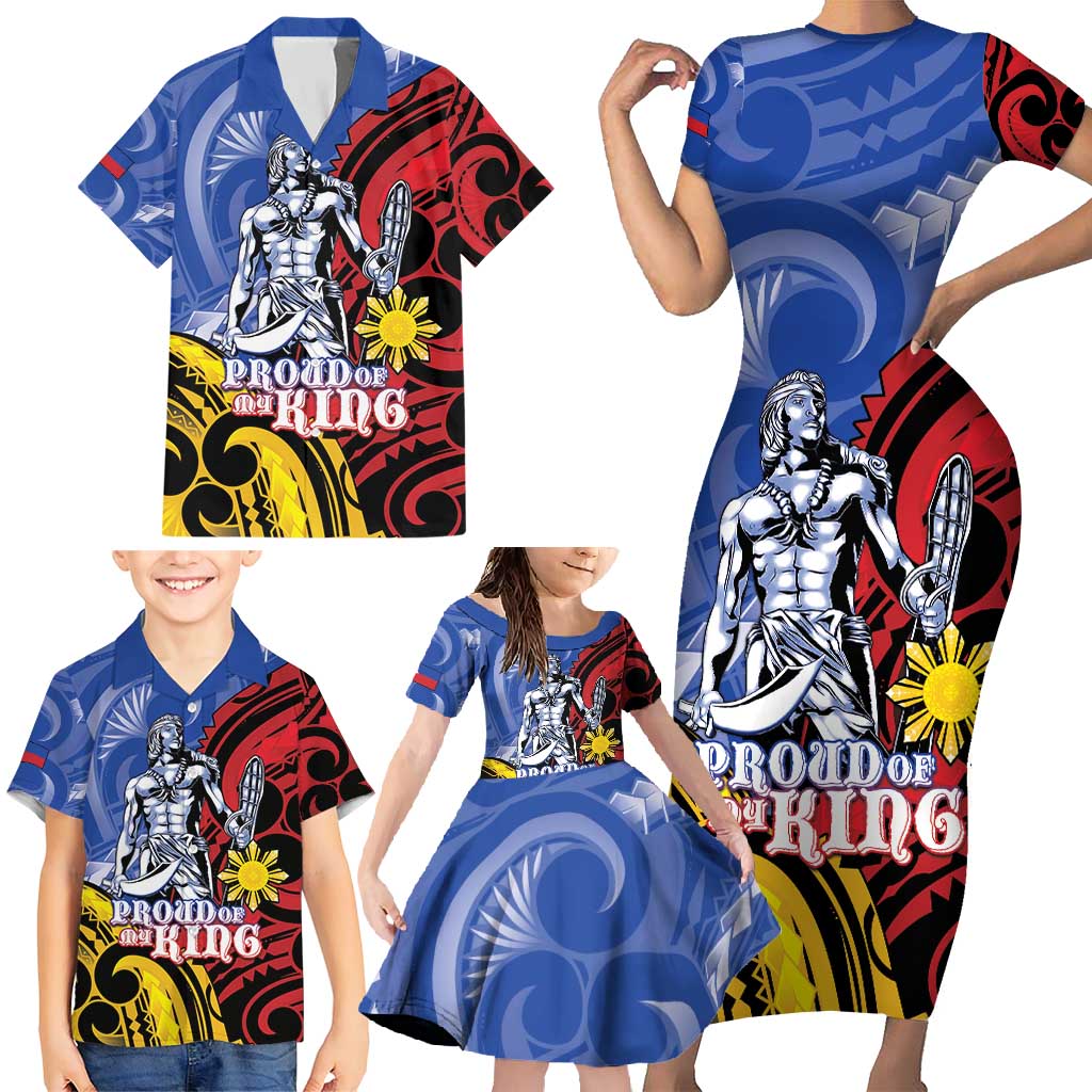 Philippines Lapu-Lapu Family Matching Short Sleeve Bodycon Dress and Hawaiian Shirt Proud Of My King