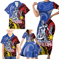 Philippines Lapu-Lapu Family Matching Short Sleeve Bodycon Dress and Hawaiian Shirt Proud Of My King LT05 - Polynesian Pride