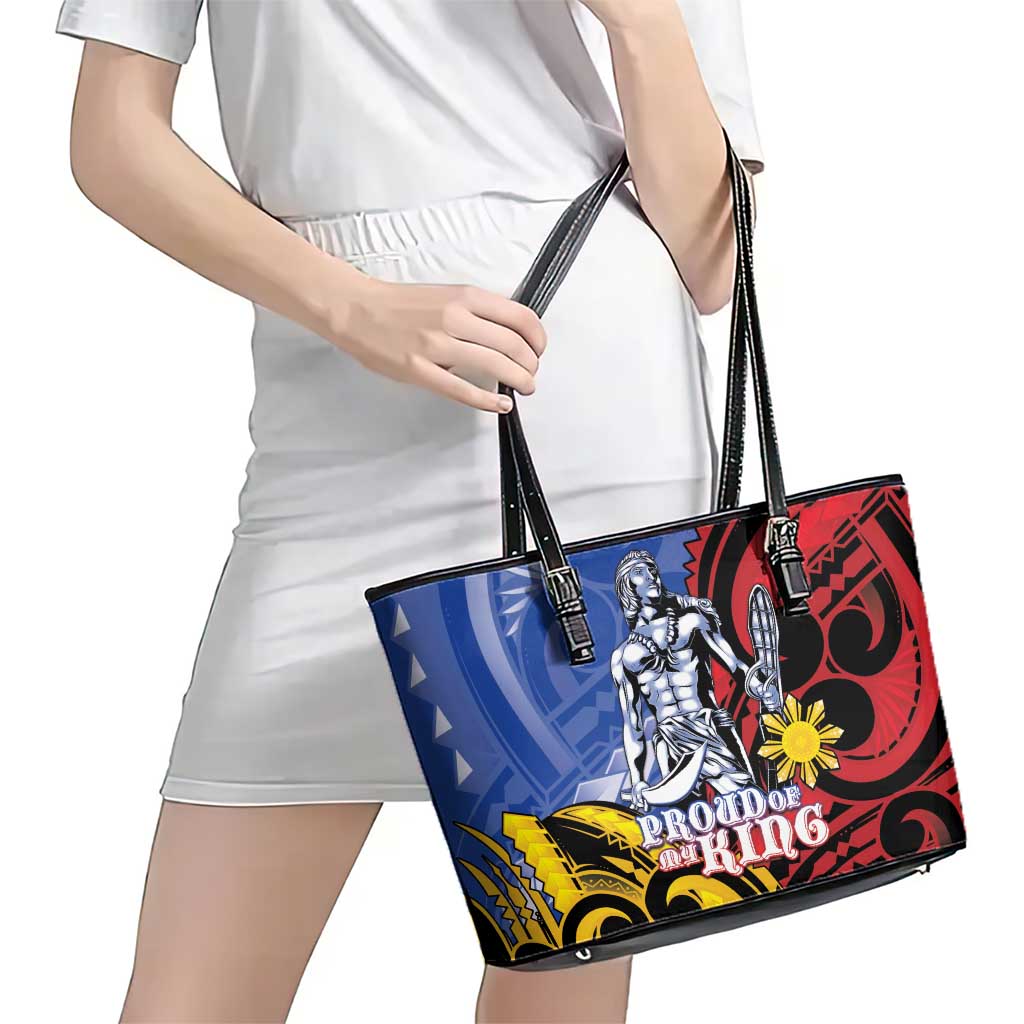 Philippines Lapu-Lapu Leather Tote Bag Proud Of My King
