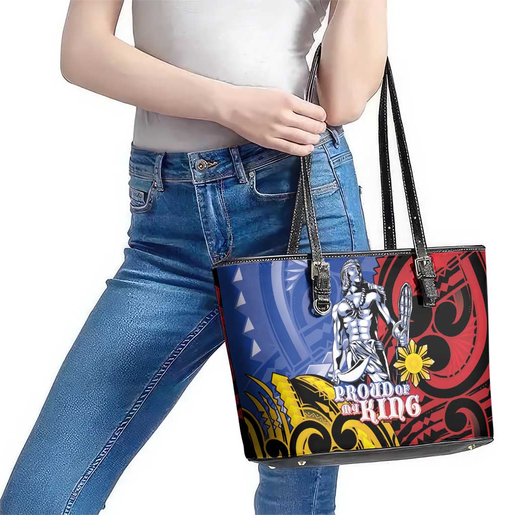Philippines Lapu-Lapu Leather Tote Bag Proud Of My King