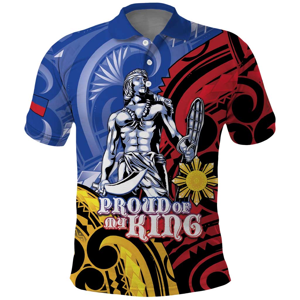 Philippines Lapu-Lapu Polo Shirt Proud Of My King LT05 Blue - Polynesian Pride