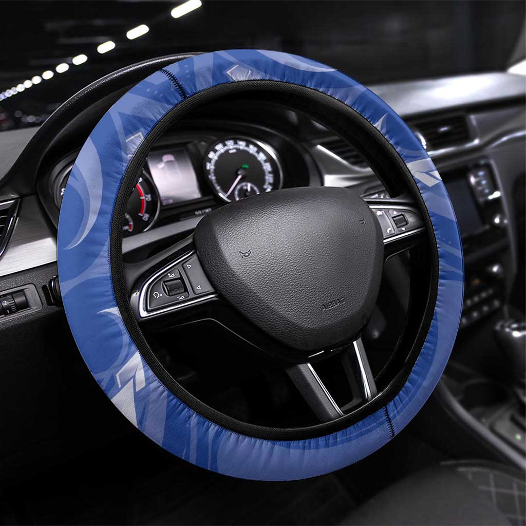 Philippines Lapu-Lapu Steering Wheel Cover Proud Of My King LT05 Universal Fit Blue - Polynesian Pride