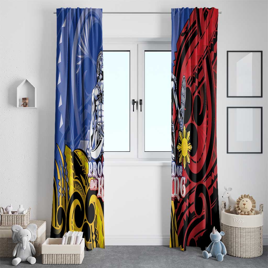 Philippines Lapu-Lapu Window Curtain Proud Of My King LT05 - Polynesian Pride