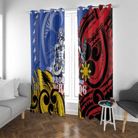 Philippines Lapu-Lapu Window Curtain Proud Of My King LT05 With Grommets Blue - Polynesian Pride