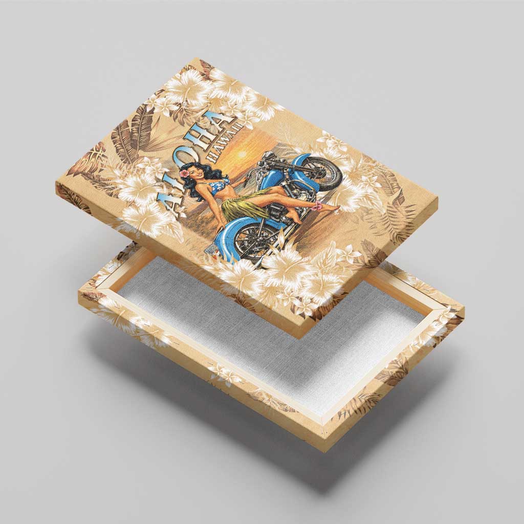 Aloha Hawaii Biker Canvas Wall Art Ride To Paradise