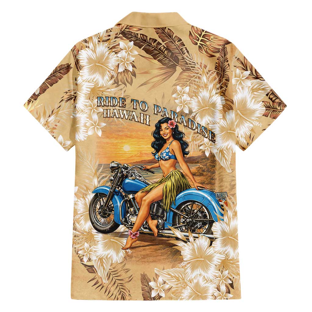 Aloha Hawaii Biker Family Matching Off The Shoulder Long Sleeve Dress and Hawaiian Shirt Ride To Paradise LT05 - Polynesian Pride