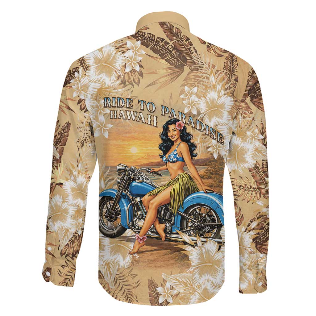 Aloha Hawaii Biker Family Matching Off The Shoulder Long Sleeve Dress and Hawaiian Shirt Ride To Paradise LT05 - Polynesian Pride
