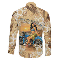 Aloha Hawaii Biker Family Matching Off The Shoulder Long Sleeve Dress and Hawaiian Shirt Ride To Paradise LT05 - Polynesian Pride