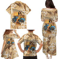 Aloha Hawaii Biker Family Matching Puletasi and Hawaiian Shirt Ride To Paradise LT05 - Polynesian Pride