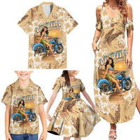 Aloha Hawaii Biker Family Matching Summer Maxi Dress and Hawaiian Shirt Ride To Paradise LT05 - Polynesian Pride