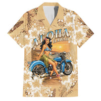Aloha Hawaii Biker Family Matching Summer Maxi Dress and Hawaiian Shirt Ride To Paradise LT05 Dad's Shirt - Short Sleeve Beige - Polynesian Pride