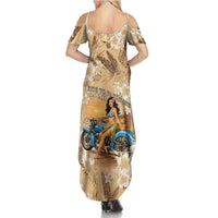Aloha Hawaii Biker Family Matching Summer Maxi Dress and Hawaiian Shirt Ride To Paradise LT05 - Polynesian Pride