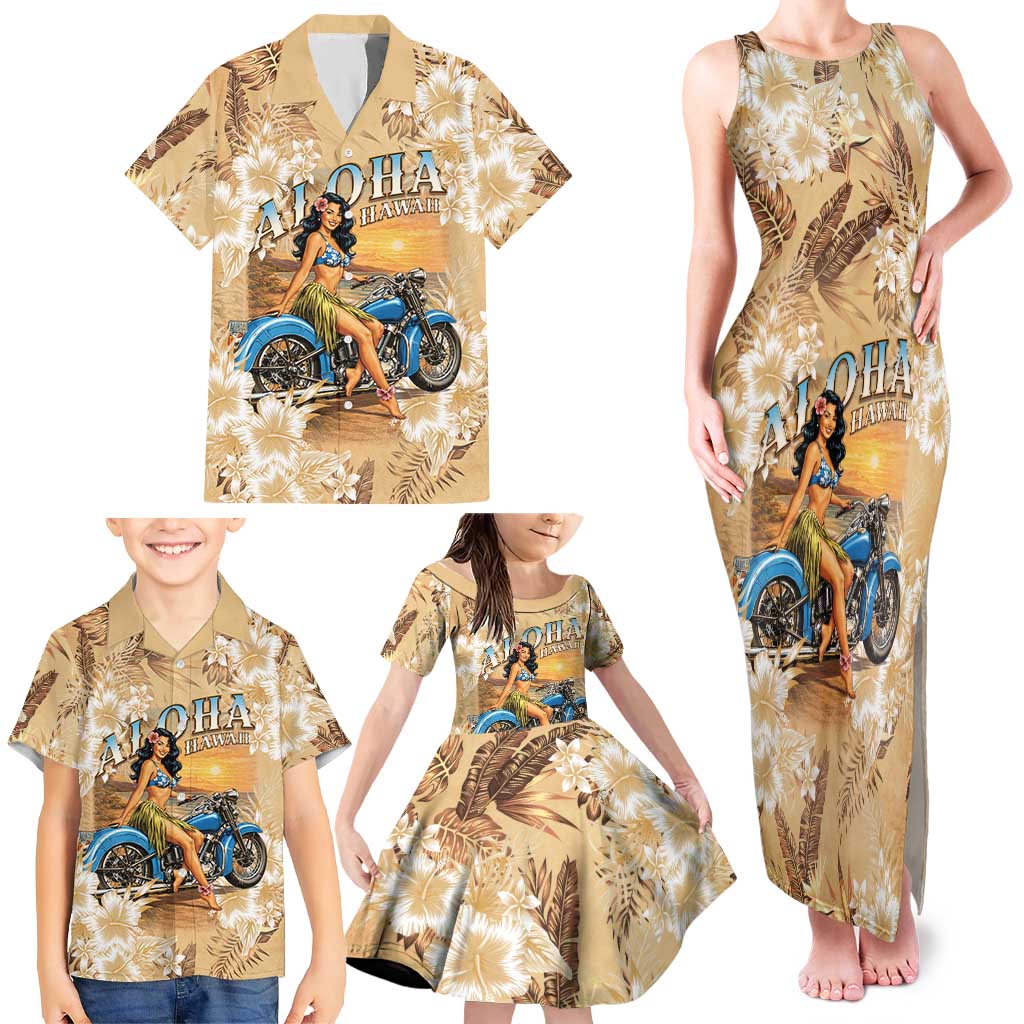 Aloha Hawaii Biker Family Matching Tank Maxi Dress and Hawaiian Shirt Ride To Paradise LT05 - Polynesian Pride