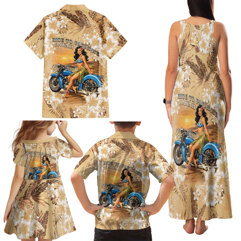 Aloha Hawaii Biker Family Matching Tank Maxi Dress and Hawaiian Shirt Ride To Paradise LT05 - Polynesian Pride