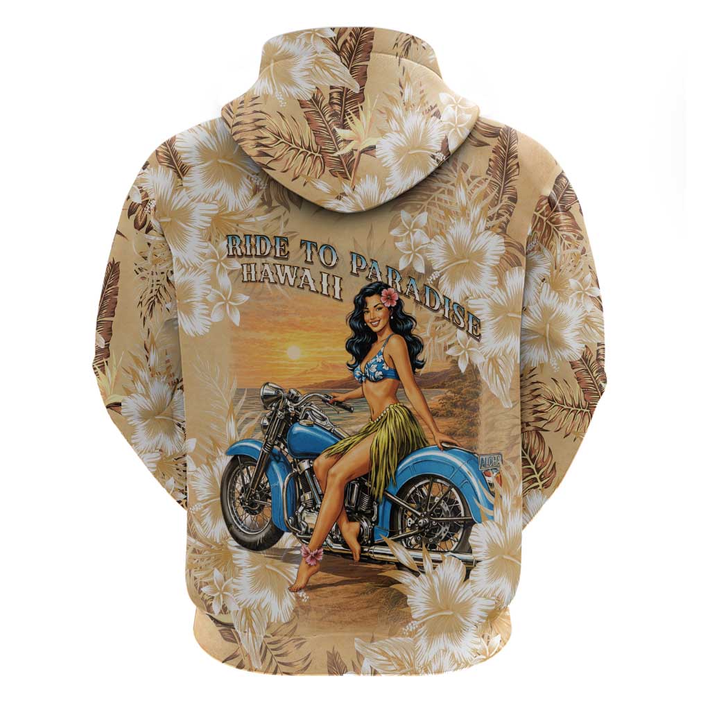 Aloha Hawaii Biker Hoodie Ride To Paradise