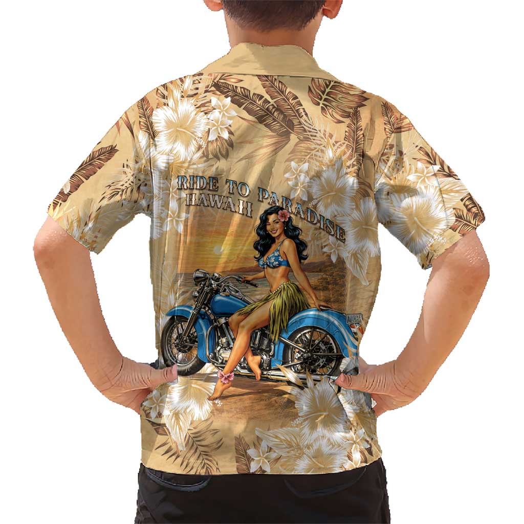 Aloha Hawaii Biker Kid Hawaiian Shirt Ride To Paradise LT05 - Polynesian Pride