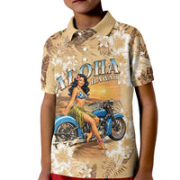 Aloha Hawaii Biker Kid Polo Shirt Ride To Paradise
