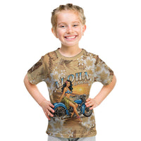 Aloha Hawaii Biker Kid T Shirt Ride To Paradise LT05 Beige - Polynesian Pride