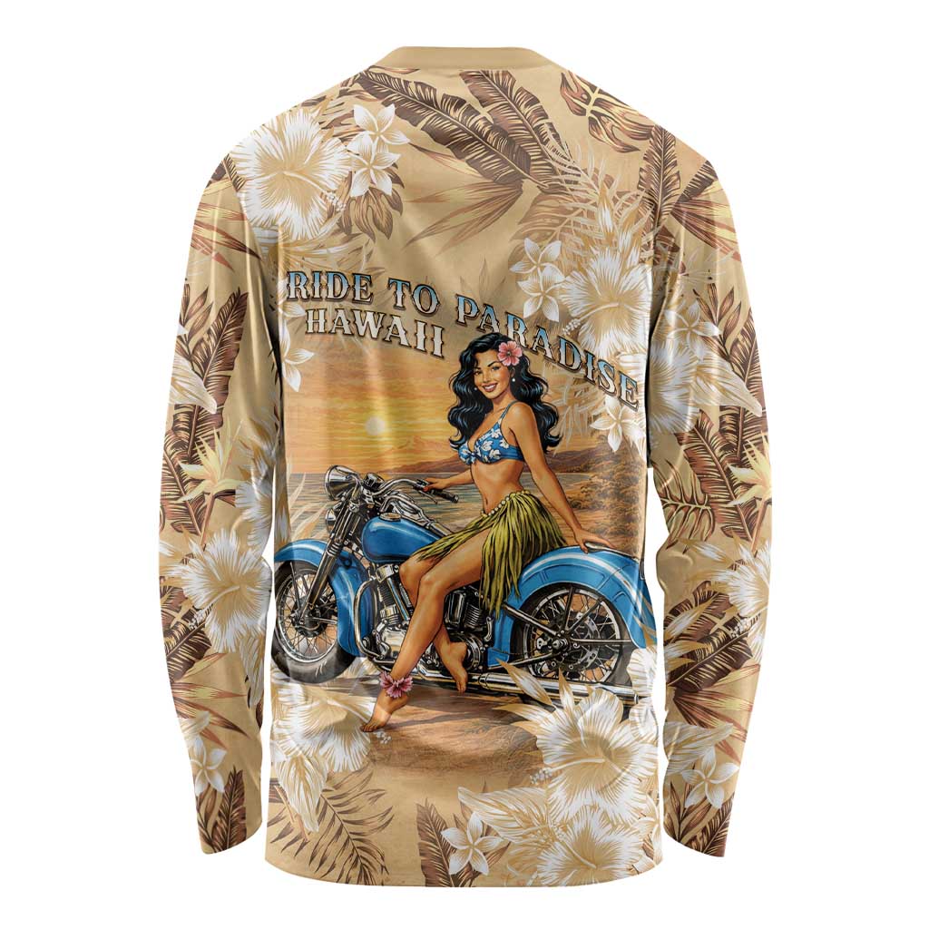 Aloha Hawaii Biker Long Sleeve Shirt Ride To Paradise