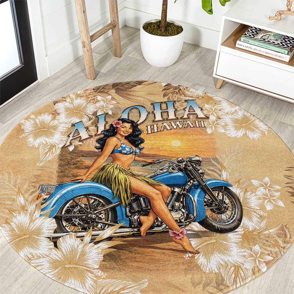 Aloha Hawaii Biker Round Carpet Ride To Paradise