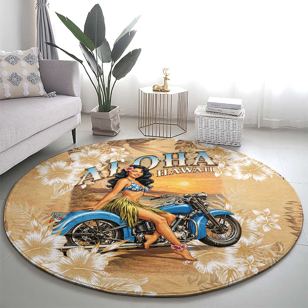 Aloha Hawaii Biker Round Carpet Ride To Paradise