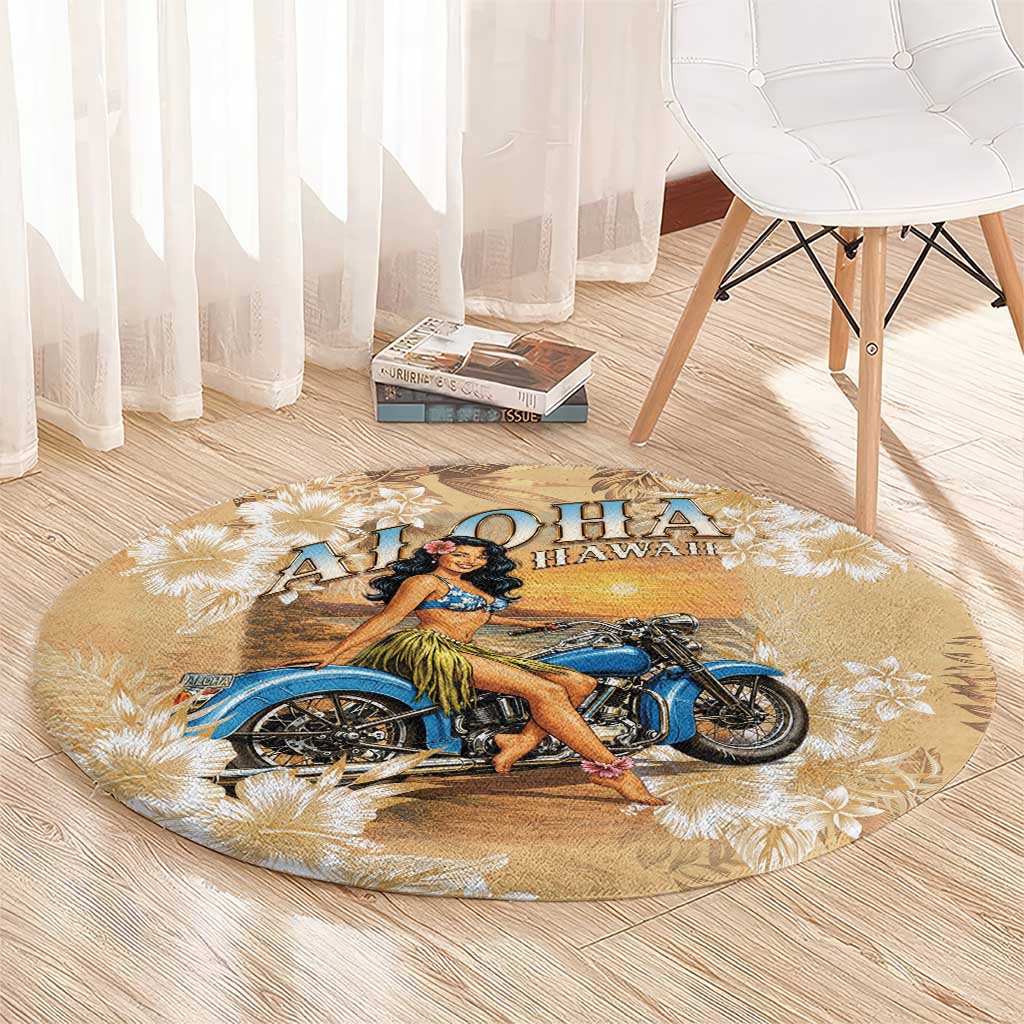 Aloha Hawaii Biker Round Carpet Ride To Paradise