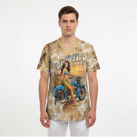 Aloha Hawaii Biker Scrub Top Ride To Paradise