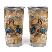 Aloha Hawaii Biker Tumbler Cup Ride To Paradise LT05 Beige - Polynesian Pride