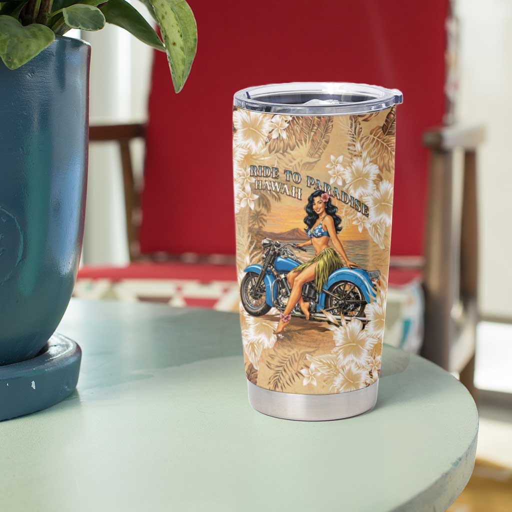 Aloha Hawaii Biker Tumbler Cup Ride To Paradise LT05 - Polynesian Pride