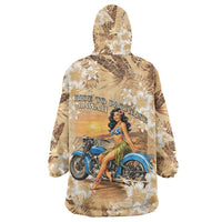Aloha Hawaii Biker Wearable Blanket Hoodie Ride To Paradise