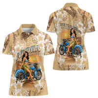 Aloha Hawaii Biker Women Polo Shirt Ride To Paradise