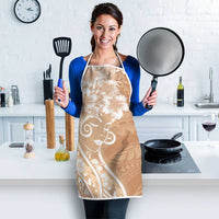 Polynesian Women's Day Apron Brown Hibiscus Flowers With Polynesian Pattern