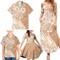 Polynesian Women's Day Family Matching Summer Maxi Dress and Hawaiian Shirt Brown Hibiscus Flowers With Polynesian Pattern LT05 - Polynesian Pride