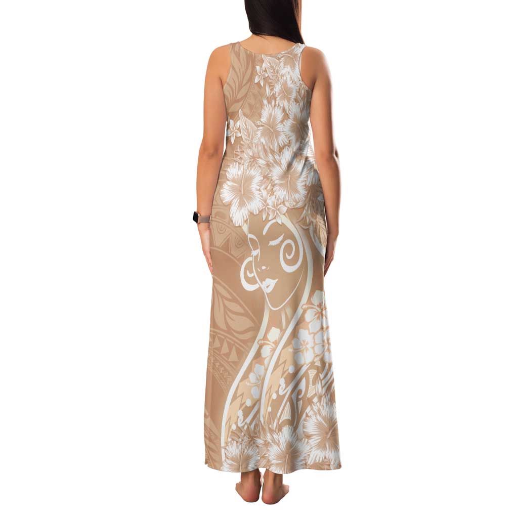 Polynesian Women's Day Family Matching Tank Maxi Dress and Hawaiian Shirt Brown Hibiscus Flowers With Polynesian Pattern LT05 - Polynesian Pride