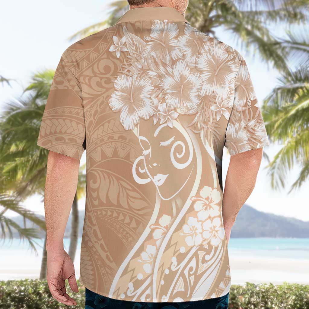 Polynesian Women's Day Hawaiian Shirt Brown Hibiscus Flowers With Polynesian Pattern LT05 - Polynesian Pride