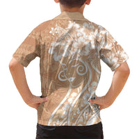 Polynesian Women's Day Hawaiian Shirt Brown Hibiscus Flowers With Polynesian Pattern LT05 - Polynesian Pride