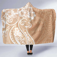 Polynesian Women's Day Hooded Blanket Brown Hibiscus Flowers With Polynesian Pattern LT05 One Size Brown - Polynesian Pride