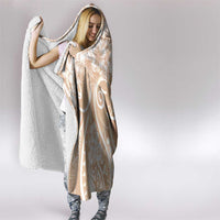 Polynesian Women's Day Hooded Blanket Brown Hibiscus Flowers With Polynesian Pattern LT05 - Polynesian Pride