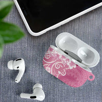 Polynesian Women's Day AirPods Case Pink Hibiscus Flowers With Polynesian Pattern