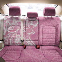 Polynesian Women's Day Back Car Seat Cover Pink Hibiscus Flowers With Polynesian Pattern