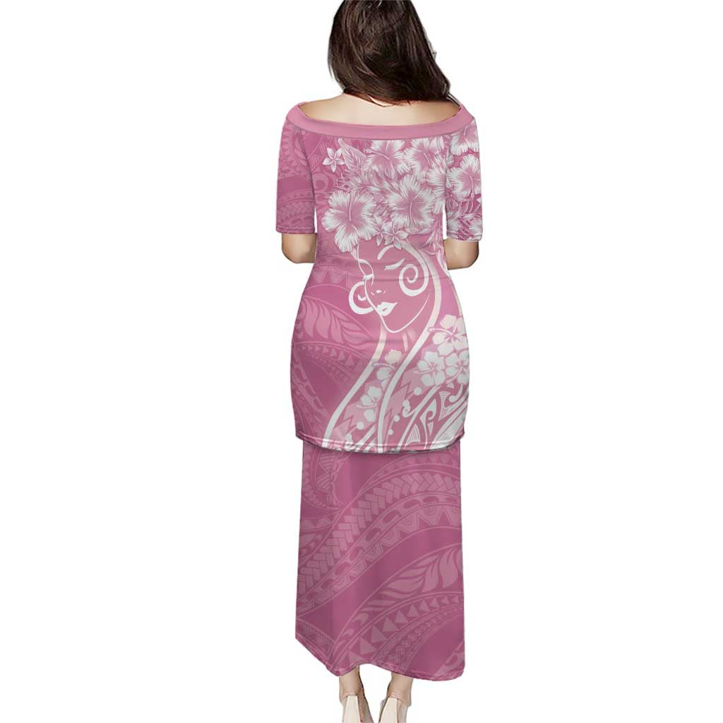 Polynesian Women's Day Family Matching Puletasi and Hawaiian Shirt Pink Hibiscus Flowers With Polynesian Pattern LT05 - Polynesian Pride