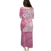 Polynesian Women's Day Family Matching Puletasi and Hawaiian Shirt Pink Hibiscus Flowers With Polynesian Pattern LT05 - Polynesian Pride
